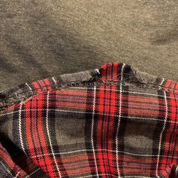 Cozy Red Plaid & Gray Cowl-neck Tunic - Picture 4 of 4